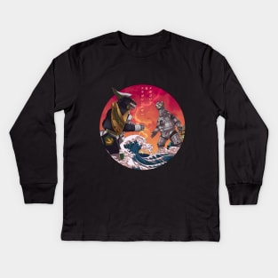 Duel in the Great Wave Kids Long Sleeve T-Shirt